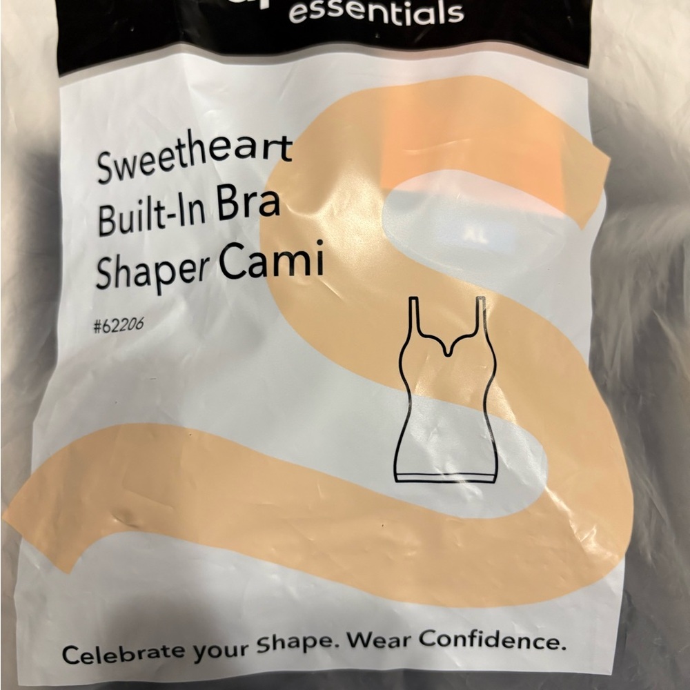 Essentials Sweetheart Built-In Bra Shaper Cami in Beige - Picture 2 of 3